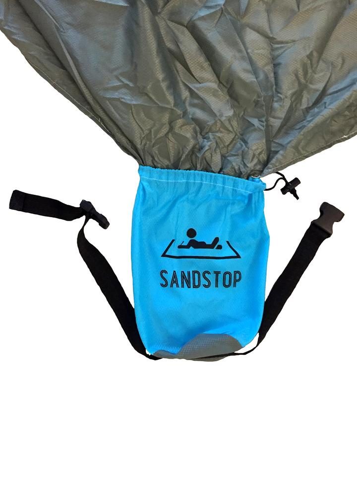 Light blue pouch with carry strap